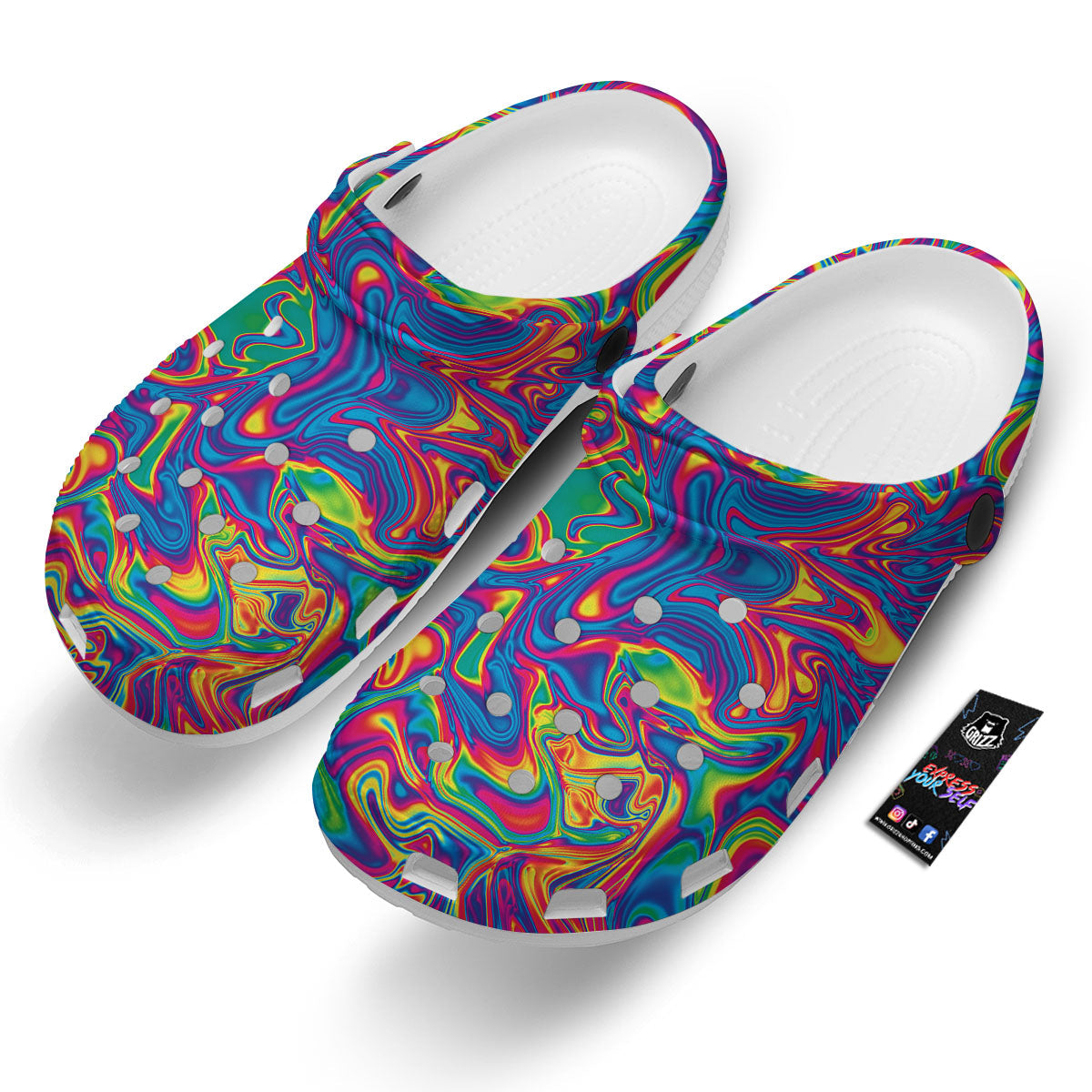 Acid Psychedelic Print Pattern Clog-grizzshop