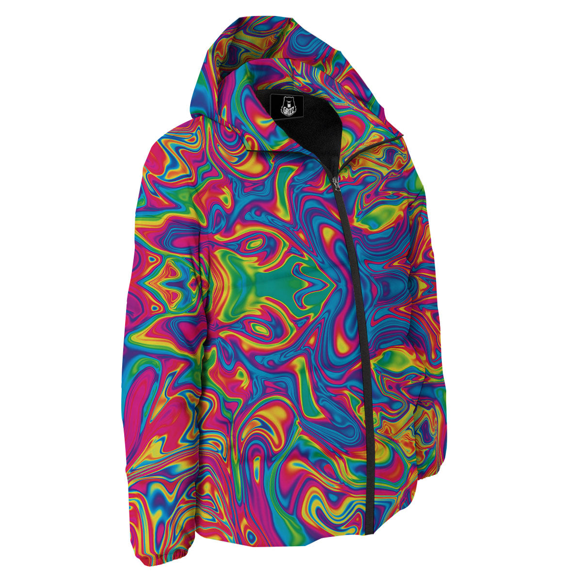 Acid Psychedelic Print Pattern Down Jacket-grizzshop