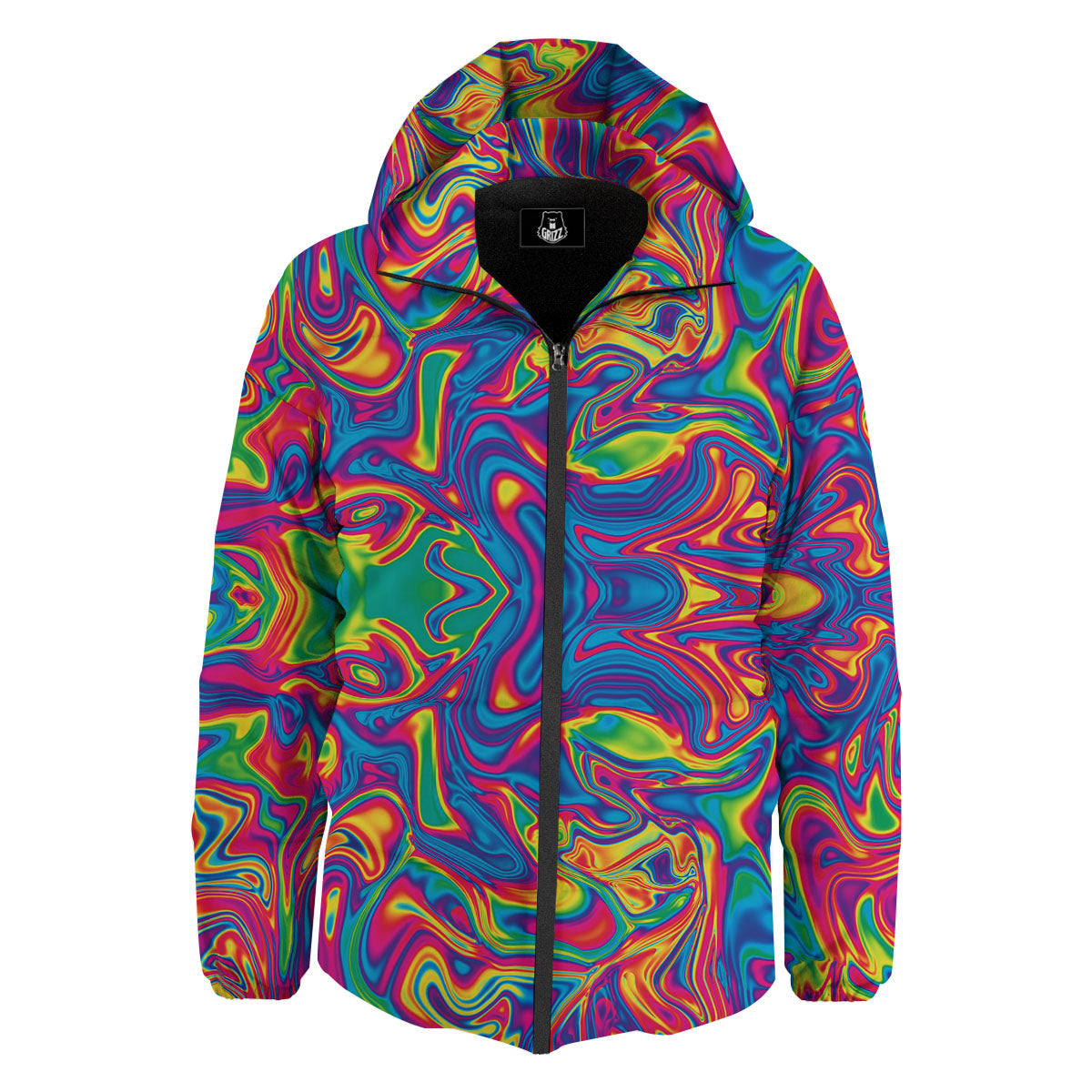 Acid Psychedelic Print Pattern Down Jacket-grizzshop