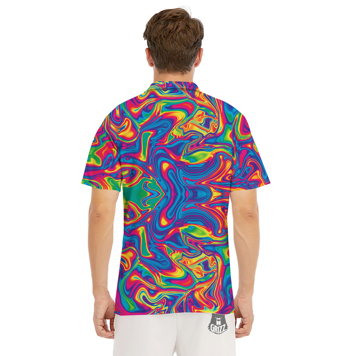 Acid Psychedelic Print Pattern Men's Golf Shirts-grizzshop