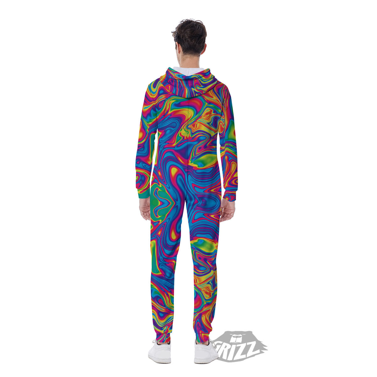 Acid Psychedelic Print Pattern Men's Jumpsuit-grizzshop