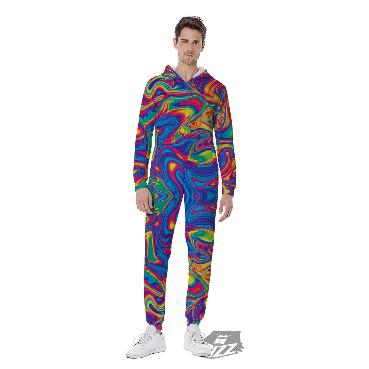 Acid Psychedelic Print Pattern Men's Jumpsuit-grizzshop