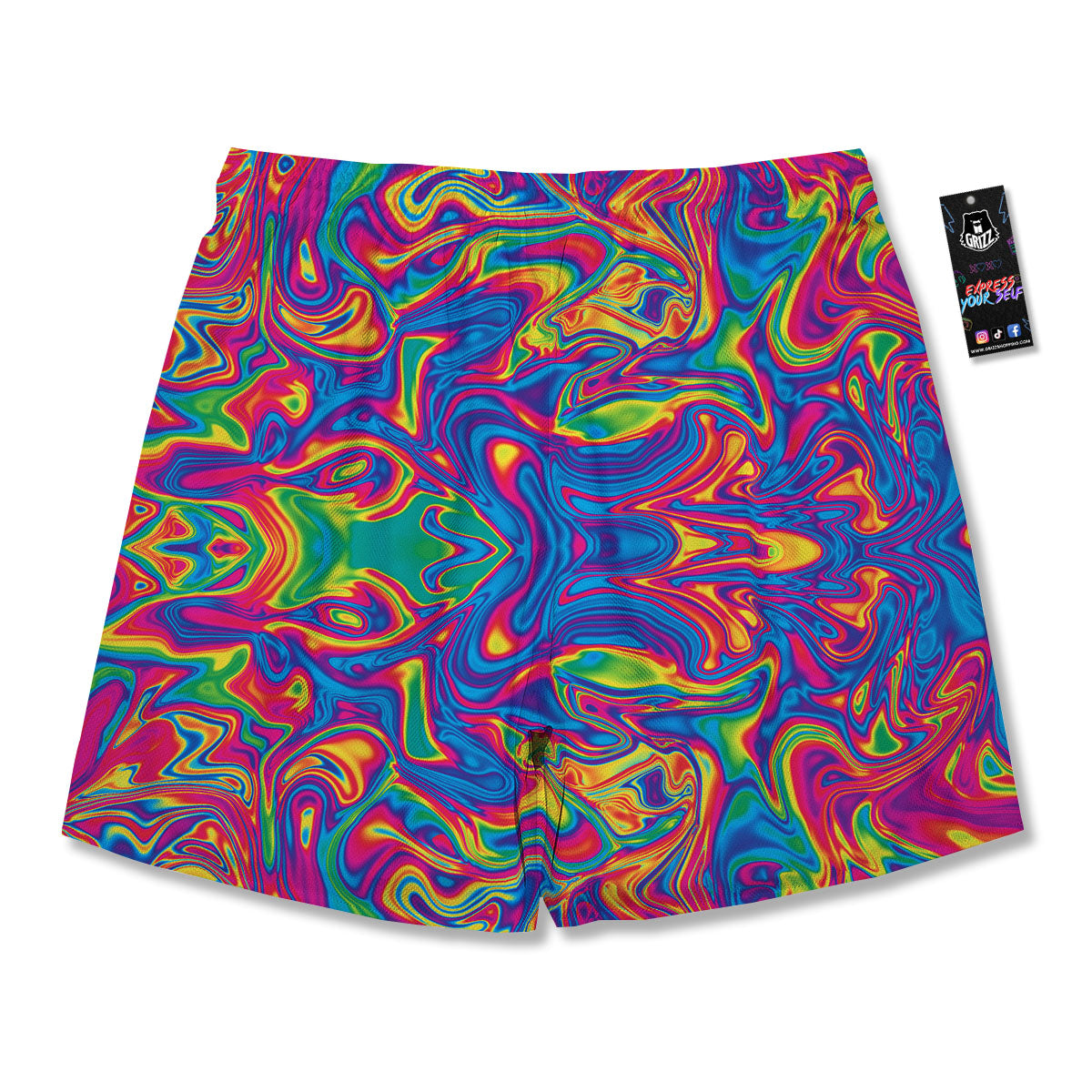 Acid Psychedelic Print Pattern Men's Running Shorts-grizzshop