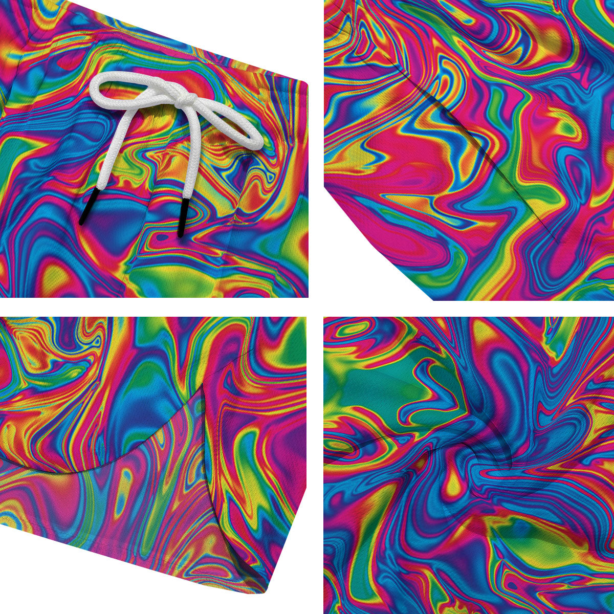 Acid Psychedelic Print Pattern Men's Running Shorts-grizzshop