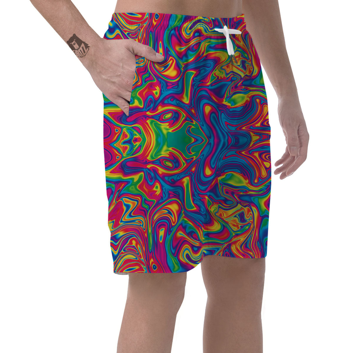 Acid Psychedelic Print Pattern Men's Shorts-grizzshop