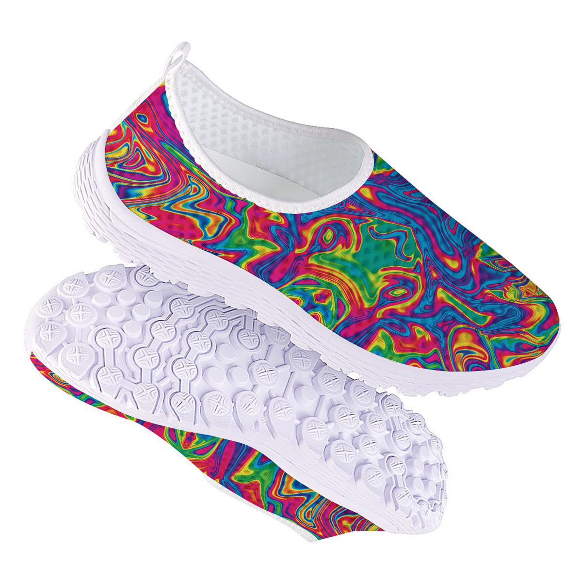Acid Psychedelic Print Pattern Nurse Shoes-grizzshop