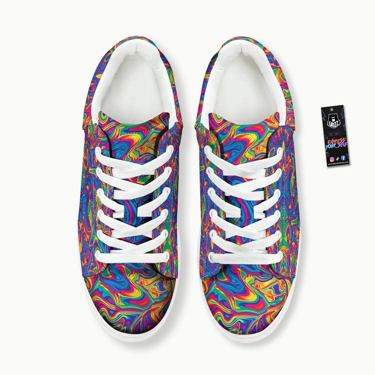 Acid Psychedelic Print Pattern Platform Shoes-grizzshop