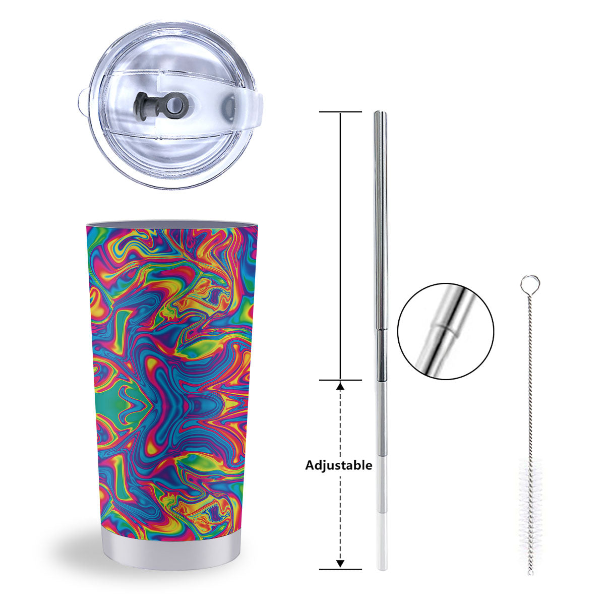 Acid Psychedelic Print Pattern Tumbler-grizzshop