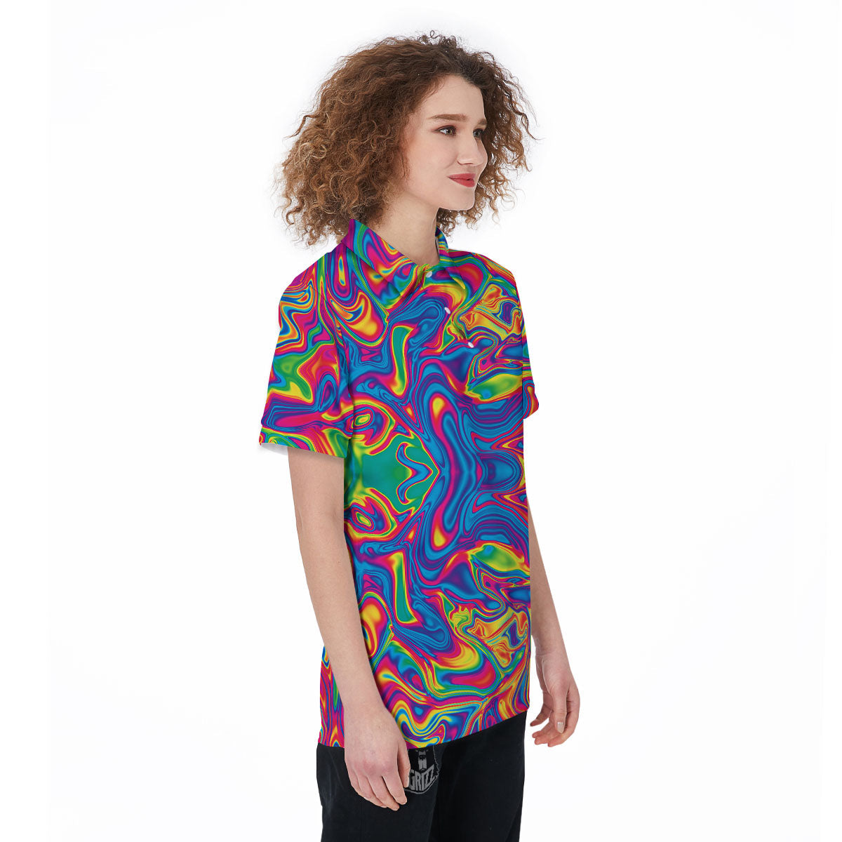 Acid Psychedelic Print Pattern Women's Golf Shirts-grizzshop