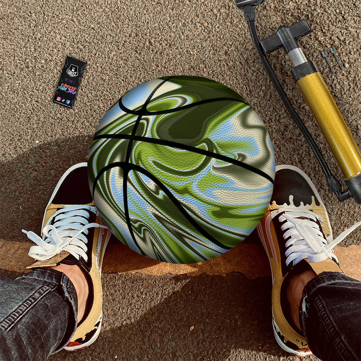 Acid Melt Green Print Basketball