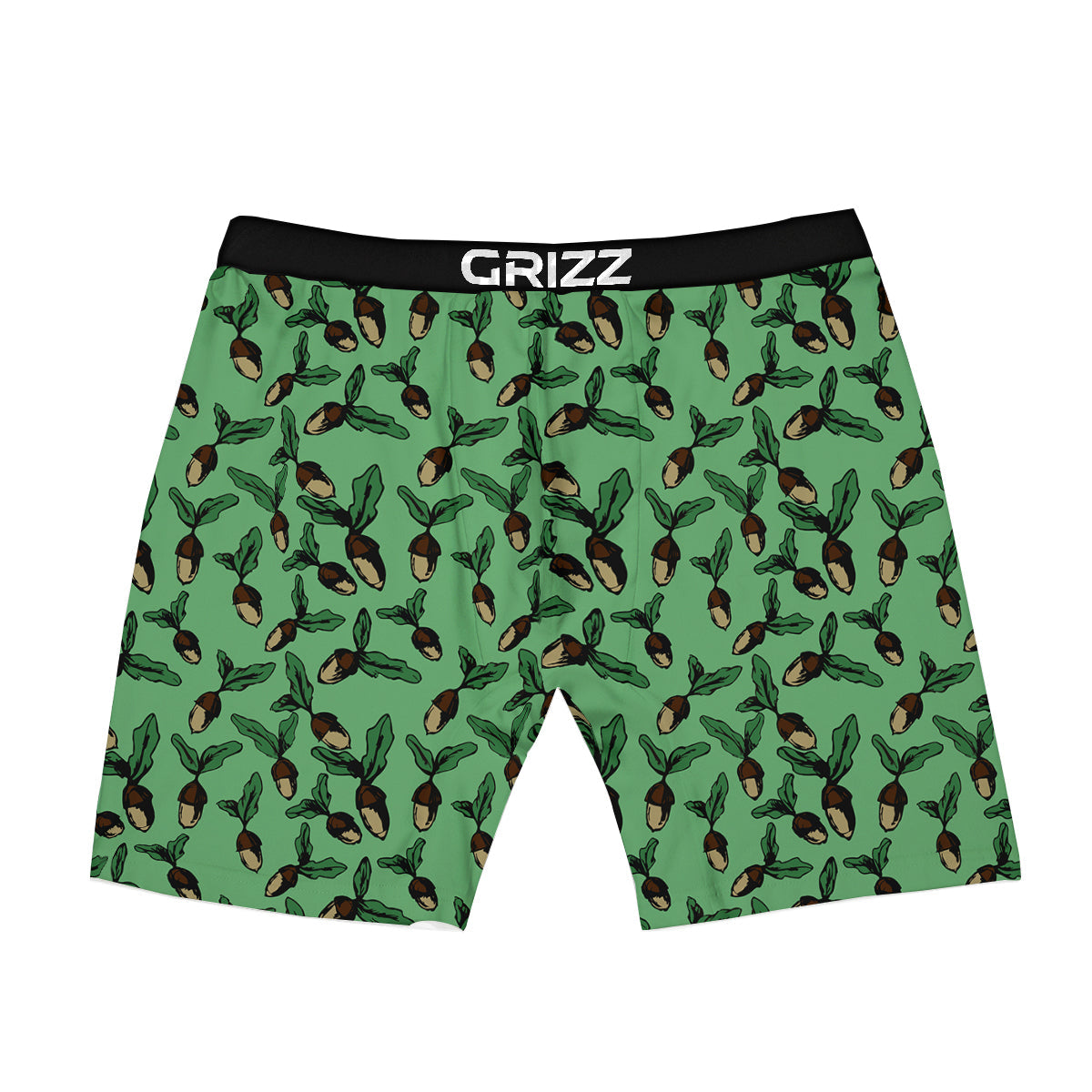 Acorn Green Print Pattern Boxer Briefs-grizzshop