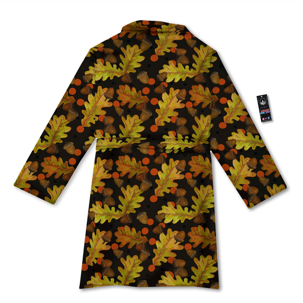 Acorn Leaf Print Pattern Bathrobe-grizzshop