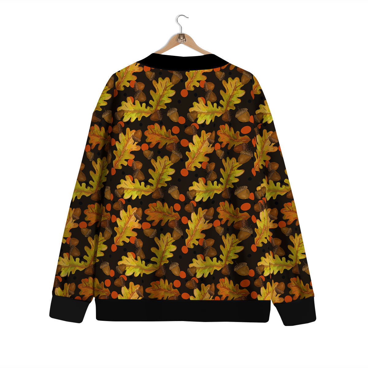 Acorn Leaf Print Pattern Cardigan-grizzshop