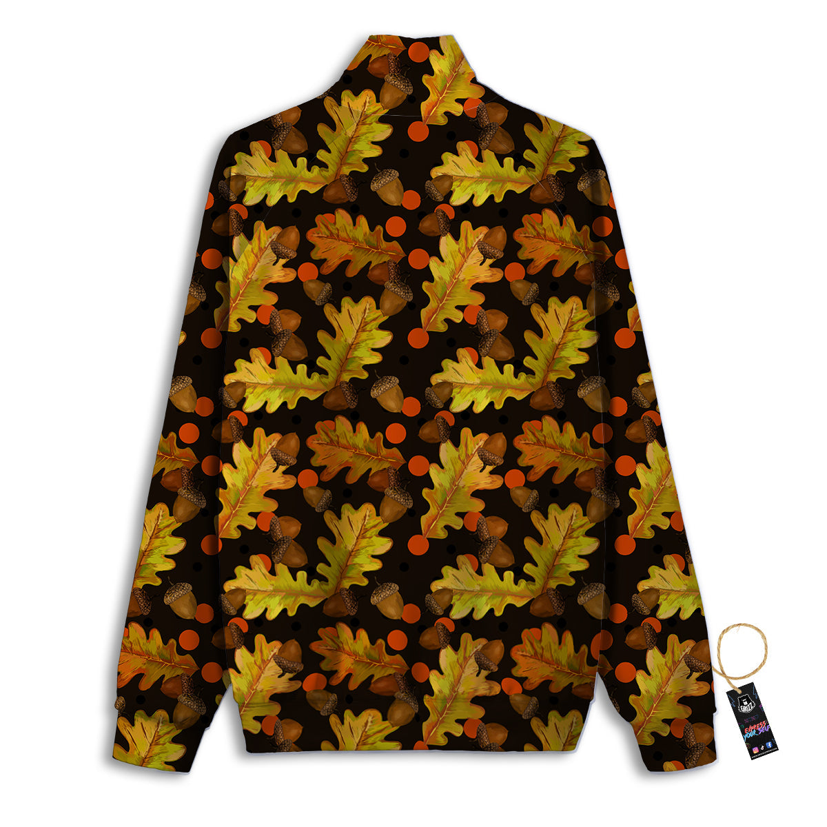 Acorn Leaf Print Pattern Track Jacket-grizzshop