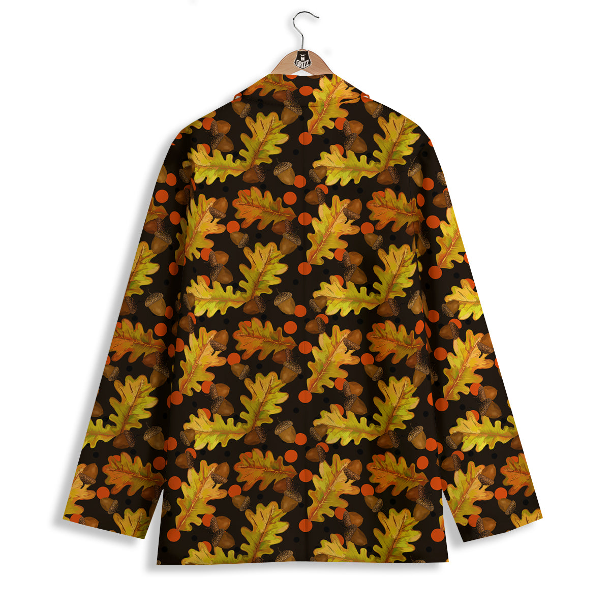 Acorn Leaf Print Pattern Women's Blazer-grizzshop