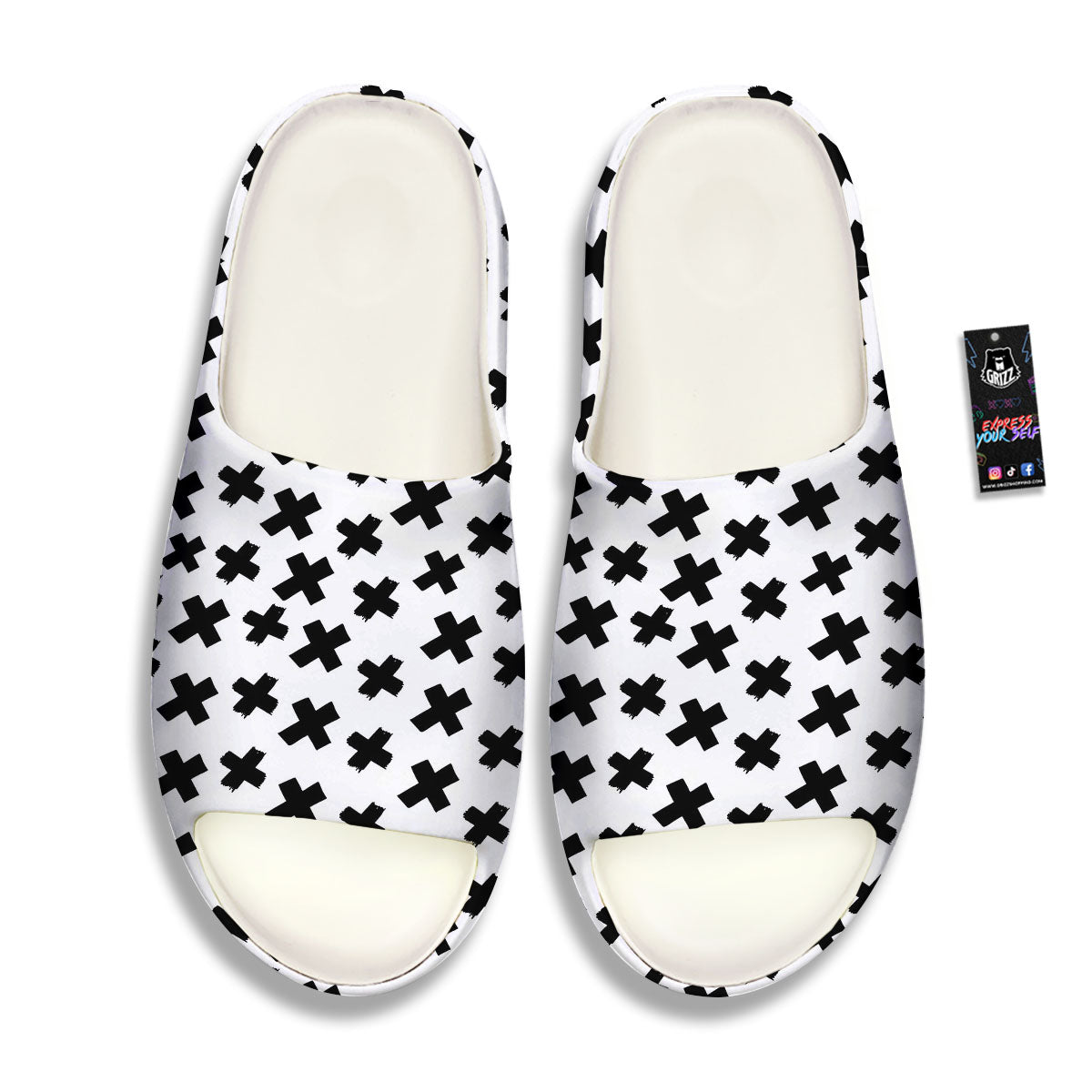 Add Sign Symbol Print Pattern Sandals-grizzshop