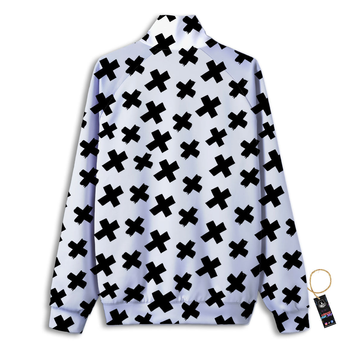 Add Sign Symbol Print Pattern Track Jacket-grizzshop