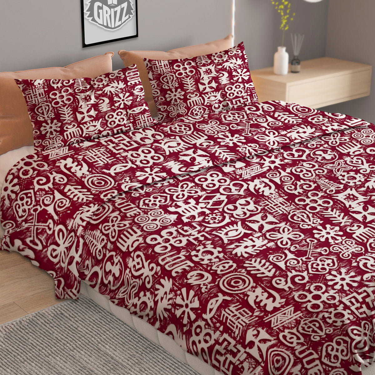 Adinkra Tribe African West Symbols Duvet Cover Bedding Set