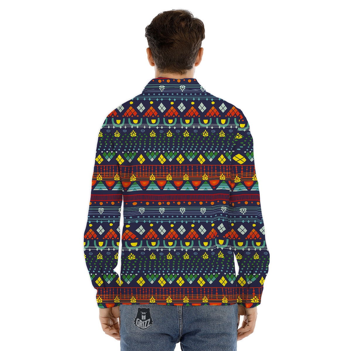Adinkra African Tribe Red Symbols Men's Dress Shirts-grizzshop