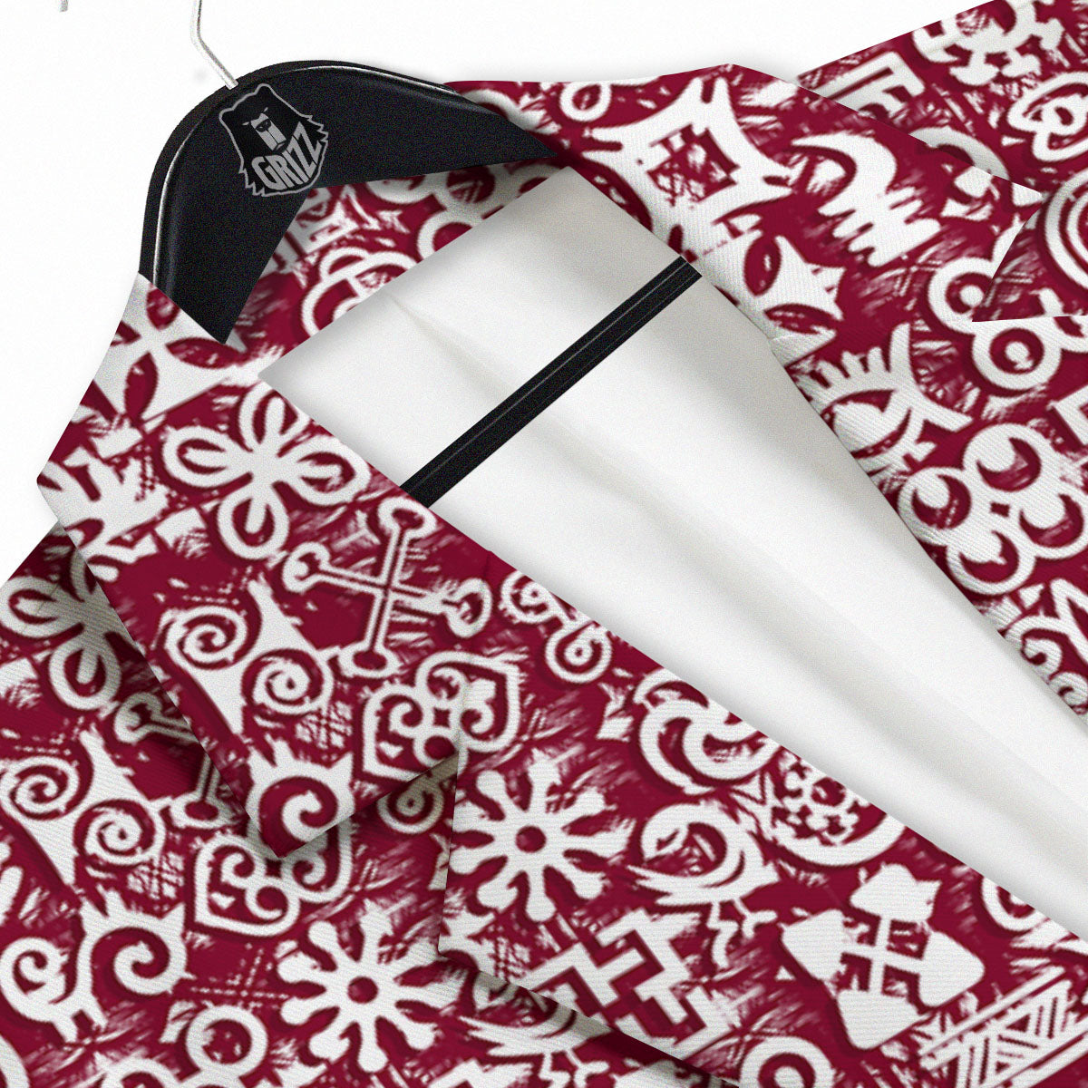 Adinkra African Tribe Red Symbols Men's Sport Coat-grizzshop