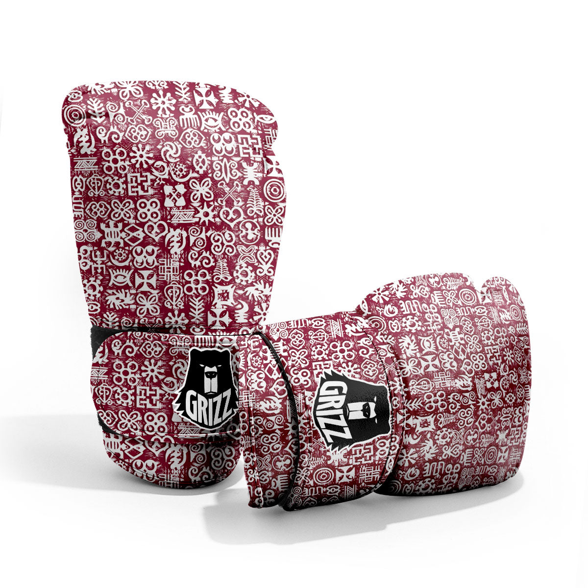 Adinkra African Tribe Red Symbols Pro Boxing Glove
