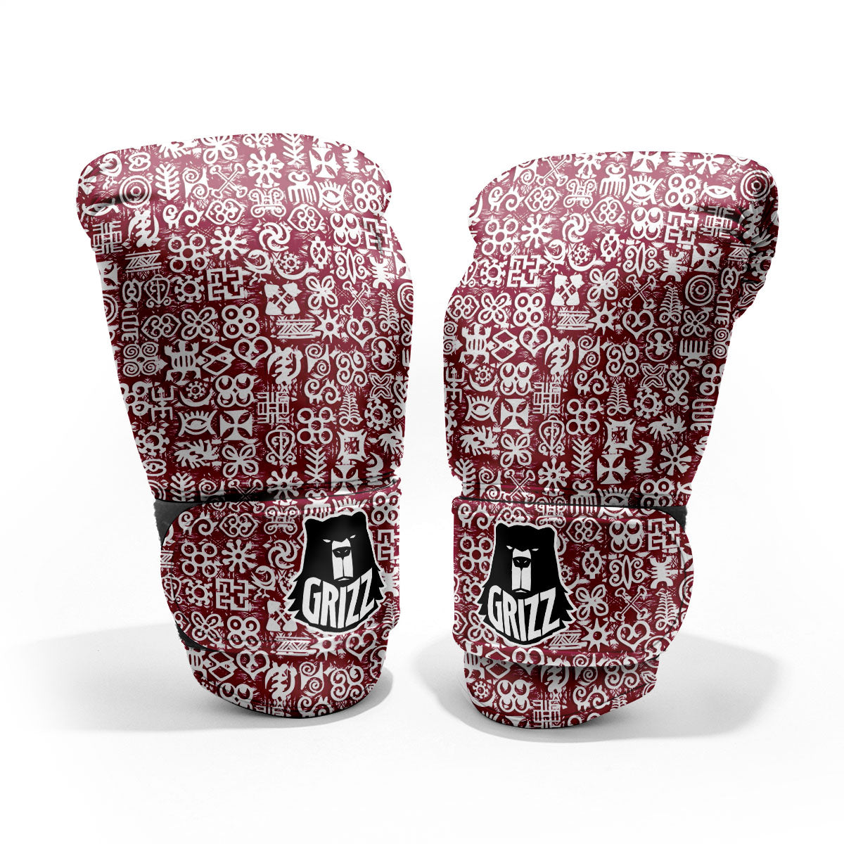 Adinkra African Tribe Red Symbols Pro Boxing Glove