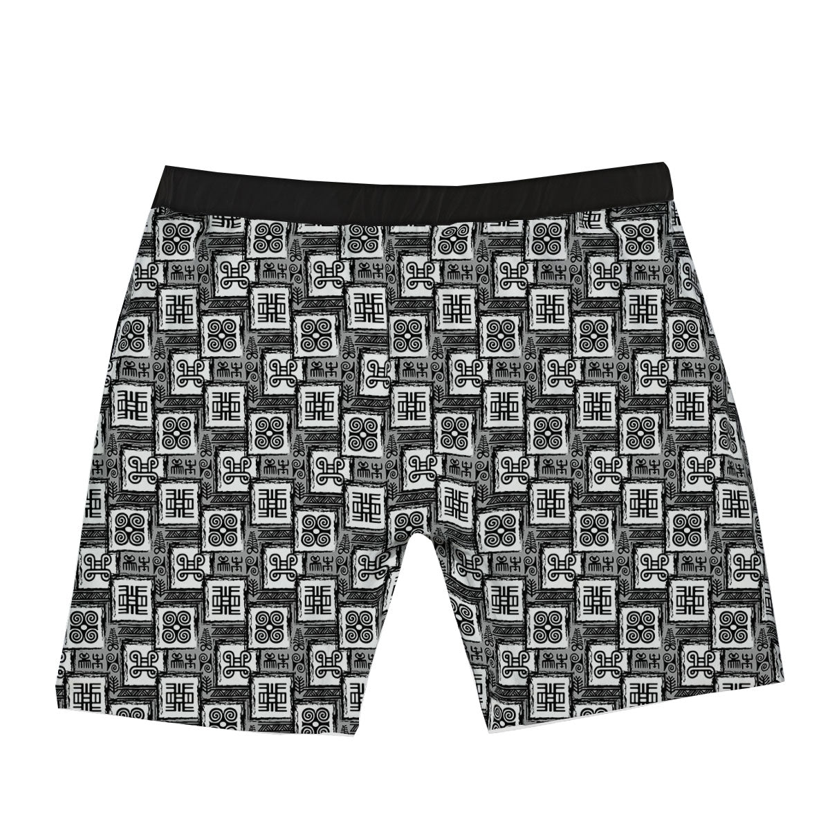 Adinkra Symbols Grey African Print Boxer Briefs-grizzshop