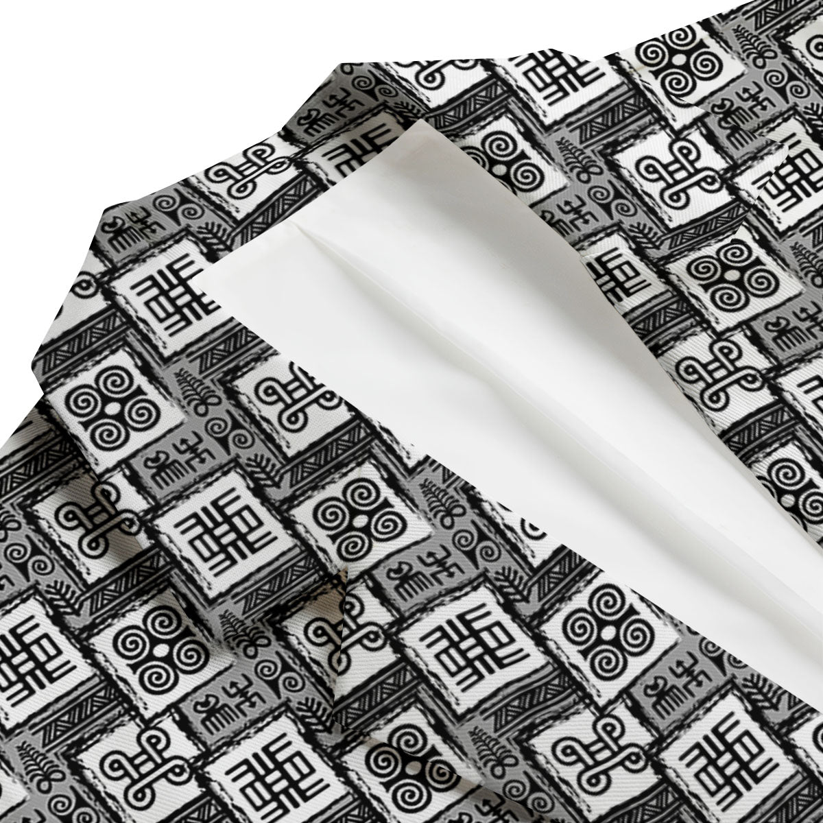 Adinkra Symbols Grey African Print Men's Blazer-grizzshop