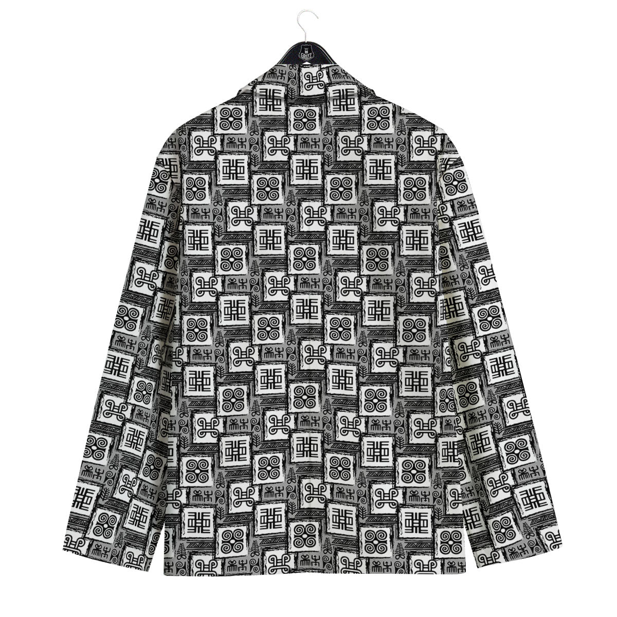 Adinkra Symbols Grey African Print Men's Sport Coat-grizzshop
