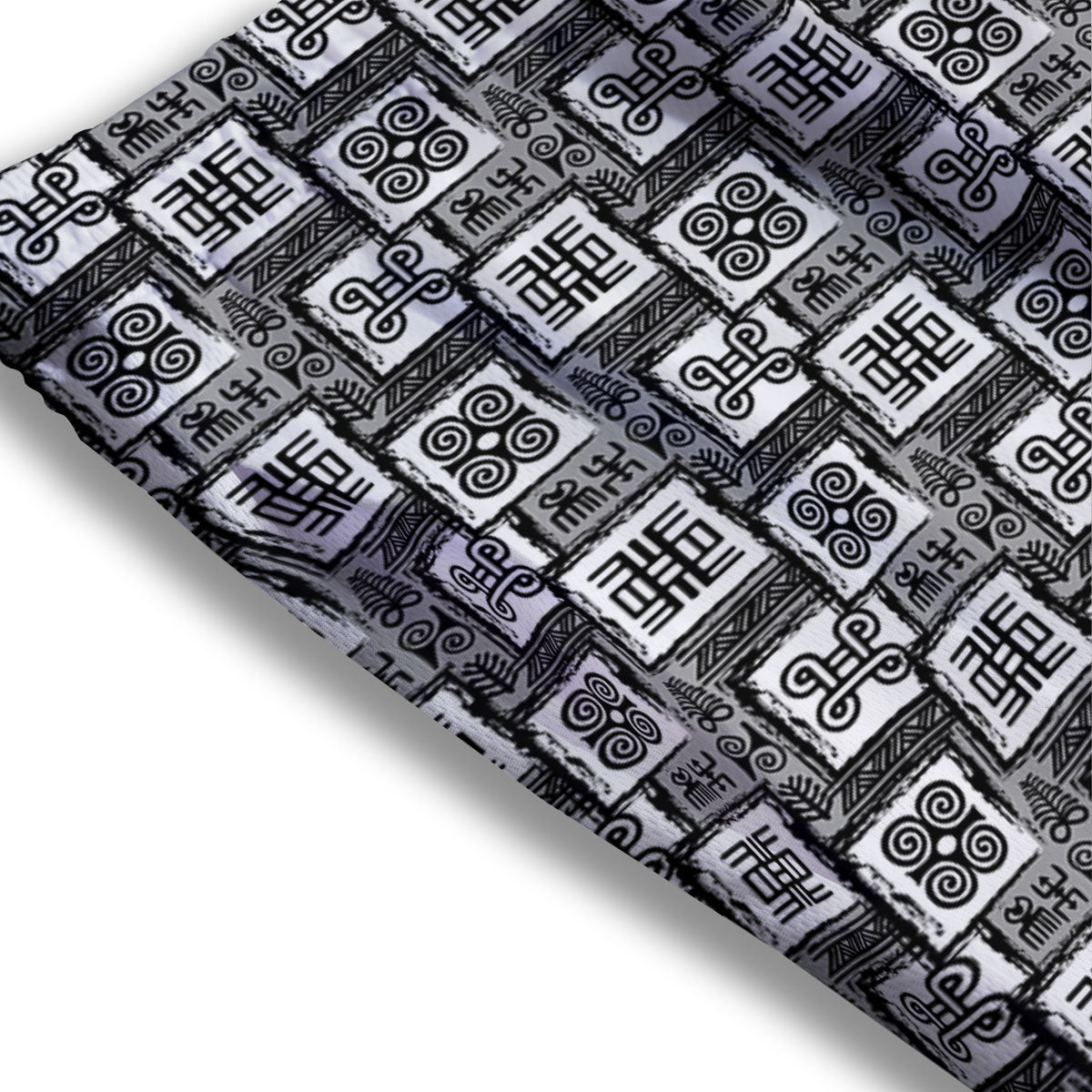 Adinkra Symbols Grey African Print Mesh Shorts
