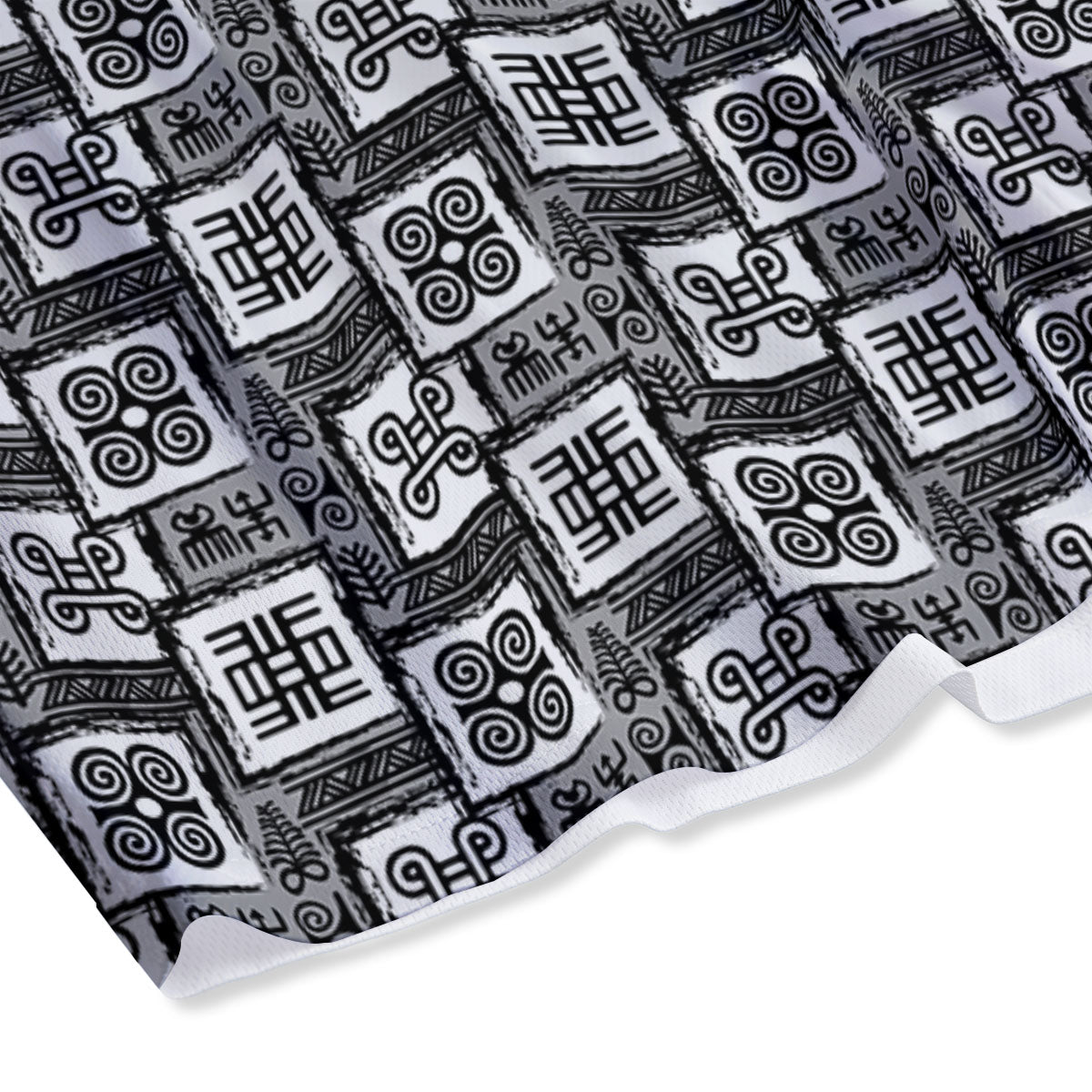 Adinkra Symbols Grey African Print Mesh Shorts