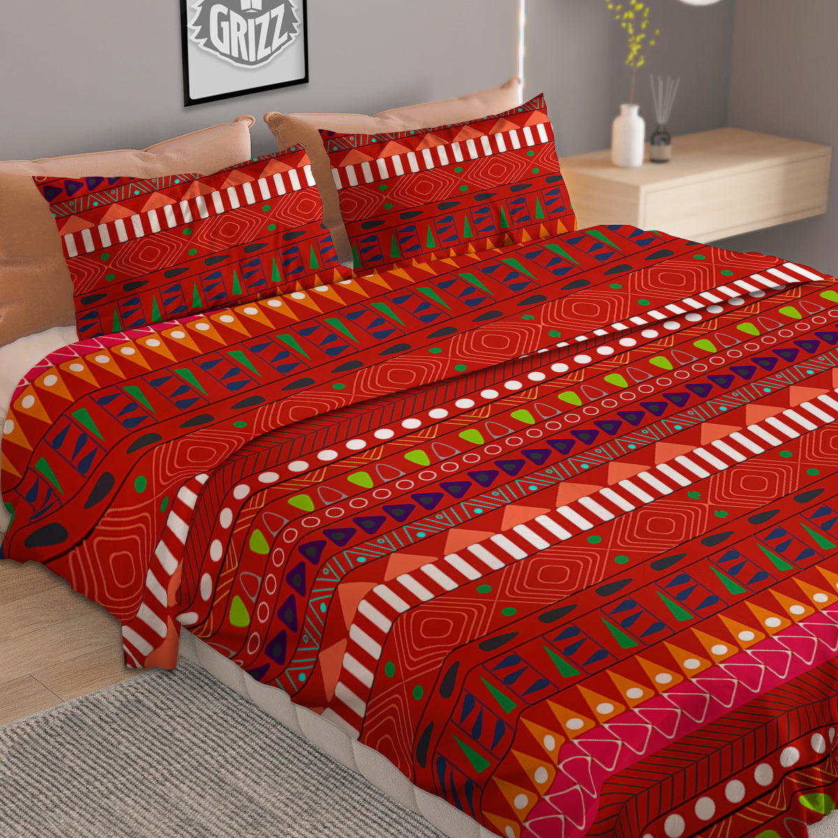 Adinkra Symbols West African Print Pattern Duvet Cover Bedding Set