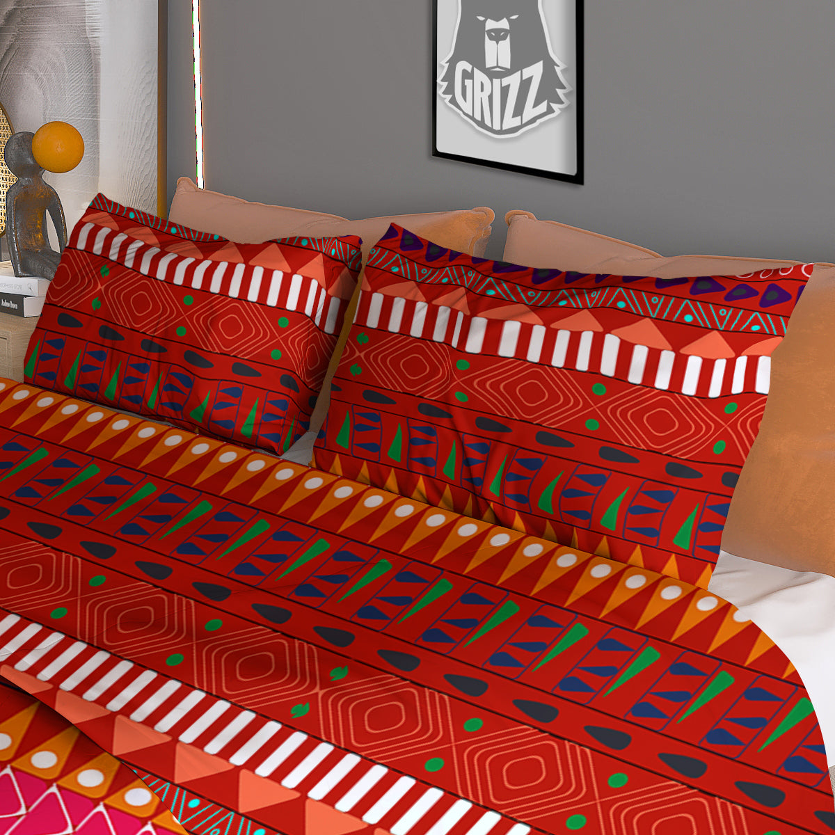 Adinkra Symbols West African Print Pattern Duvet Cover Bedding Set