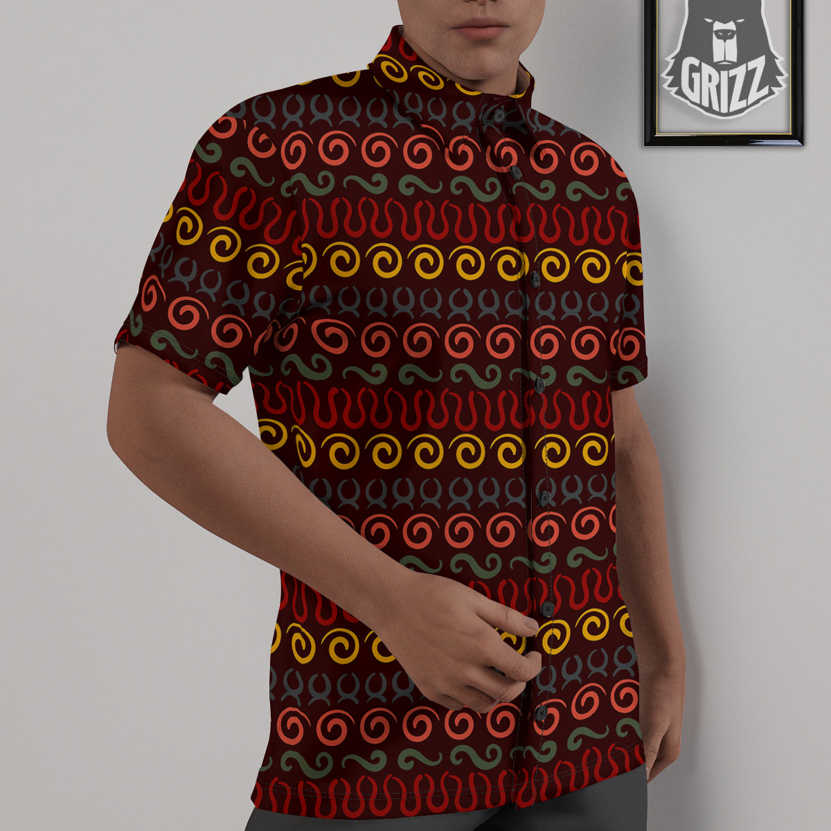 Adinkra Symbols West Print Pattern Untucked Shirts-grizzshop