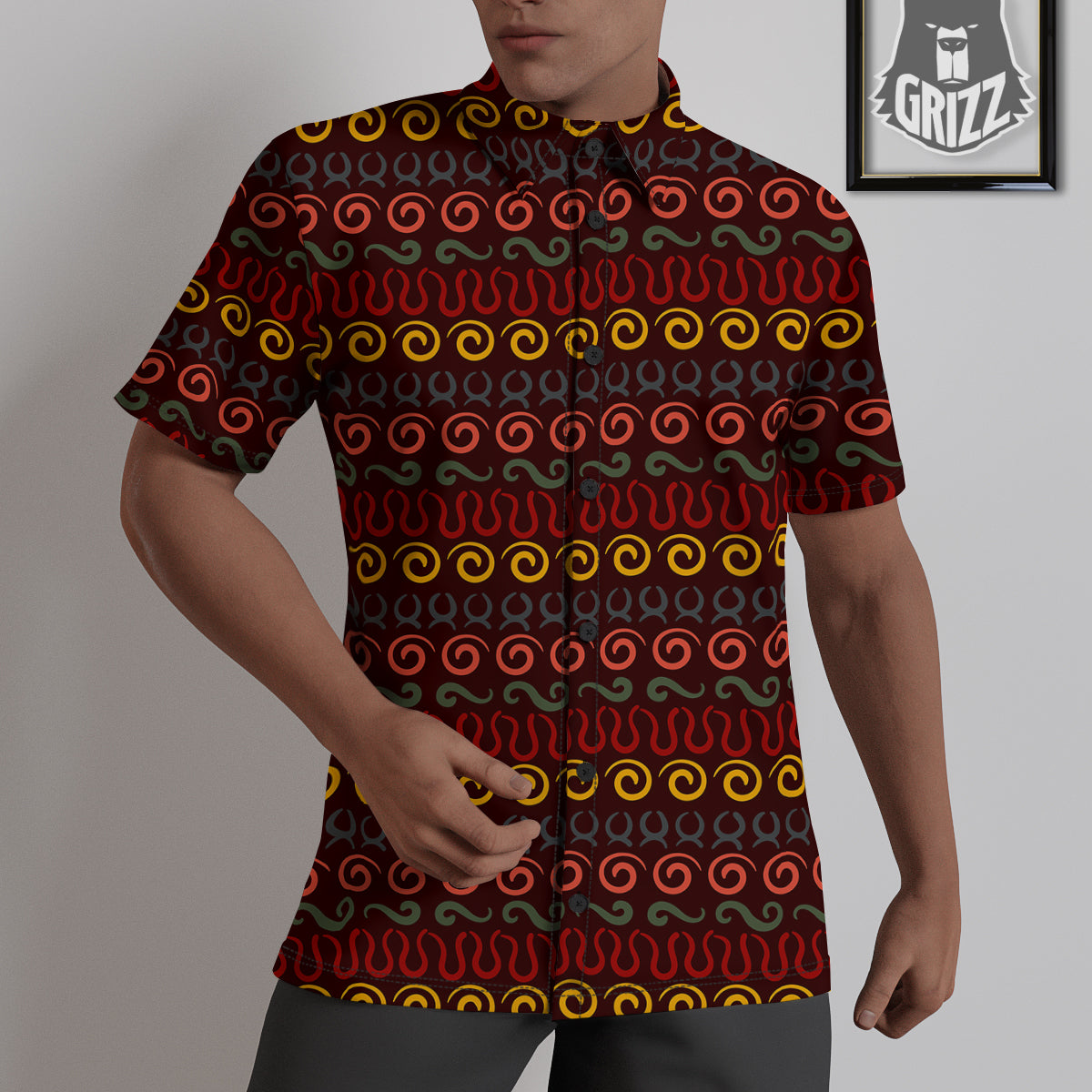 Adinkra Symbols West Print Pattern Untucked Shirts-grizzshop
