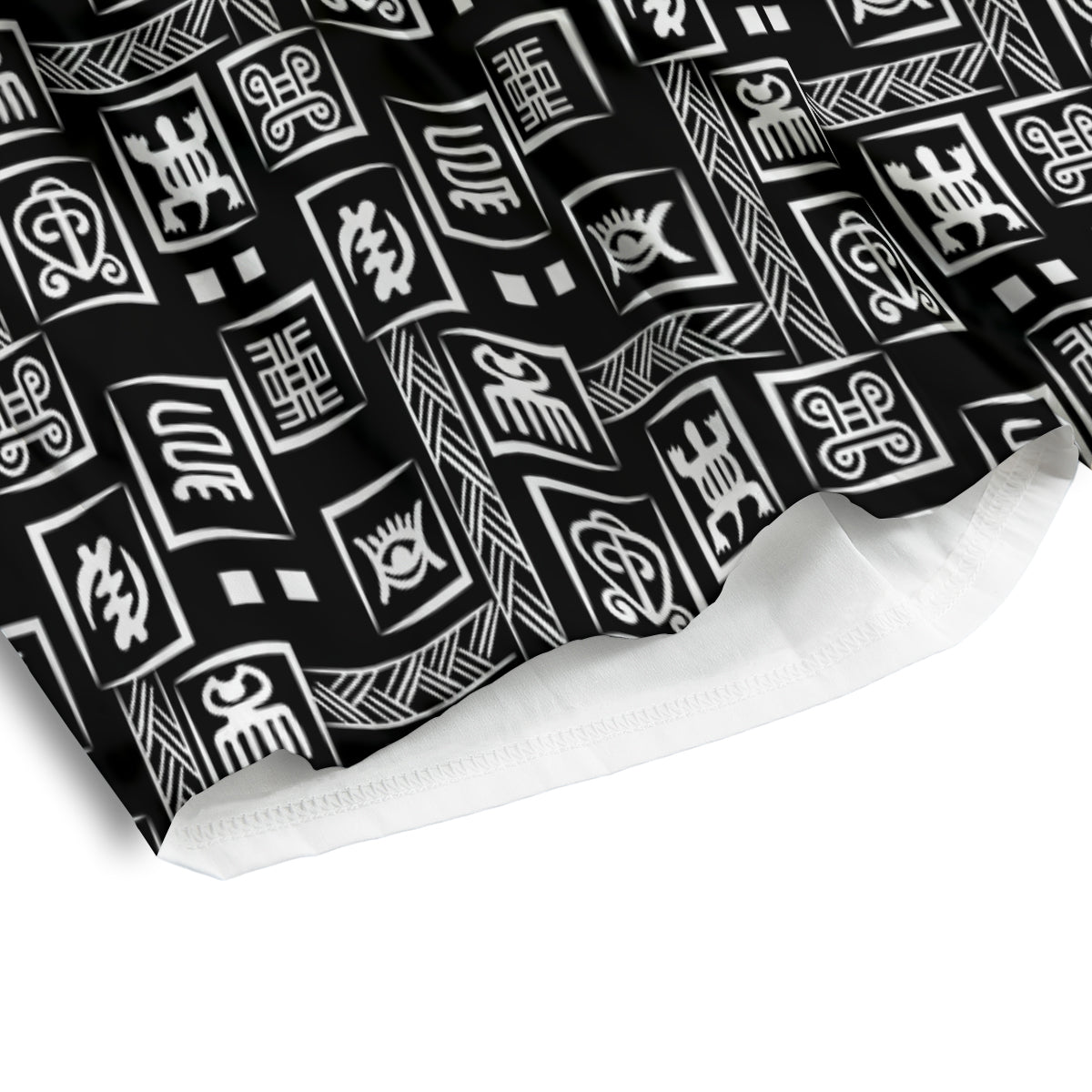 Adinkra Symbols White And Black Print Pattern Men's Athletic Shorts