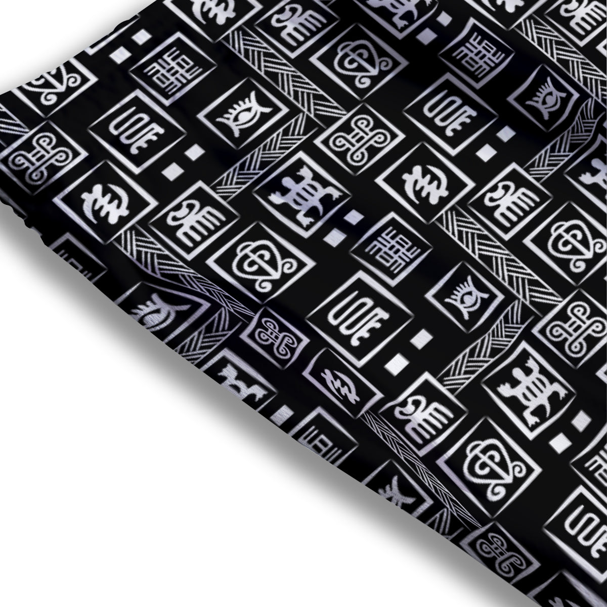 Adinkra Symbols White And Black Print Pattern Mesh Shorts