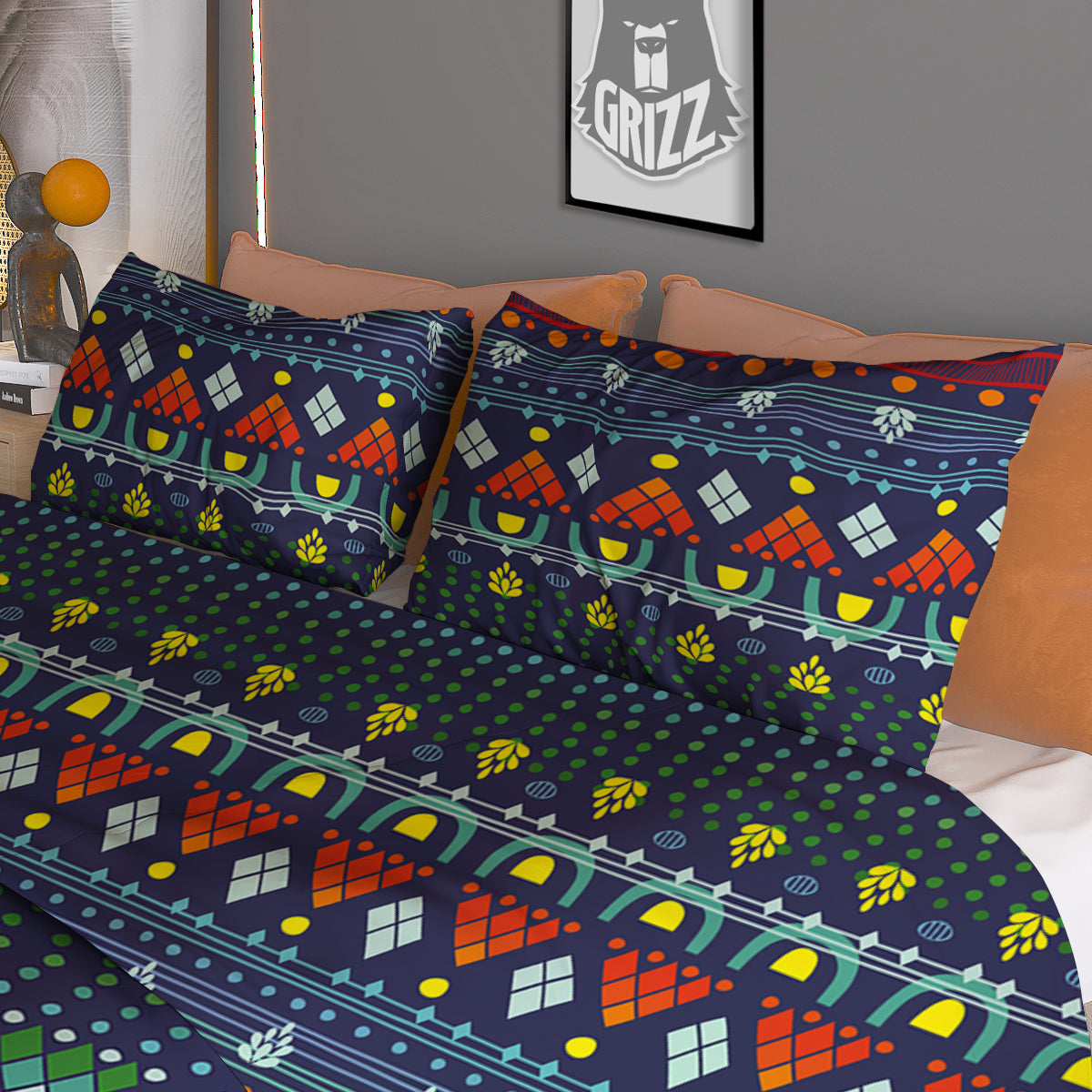 Adinkra Tribe African West Symbols Duvet Cover Bedding Set