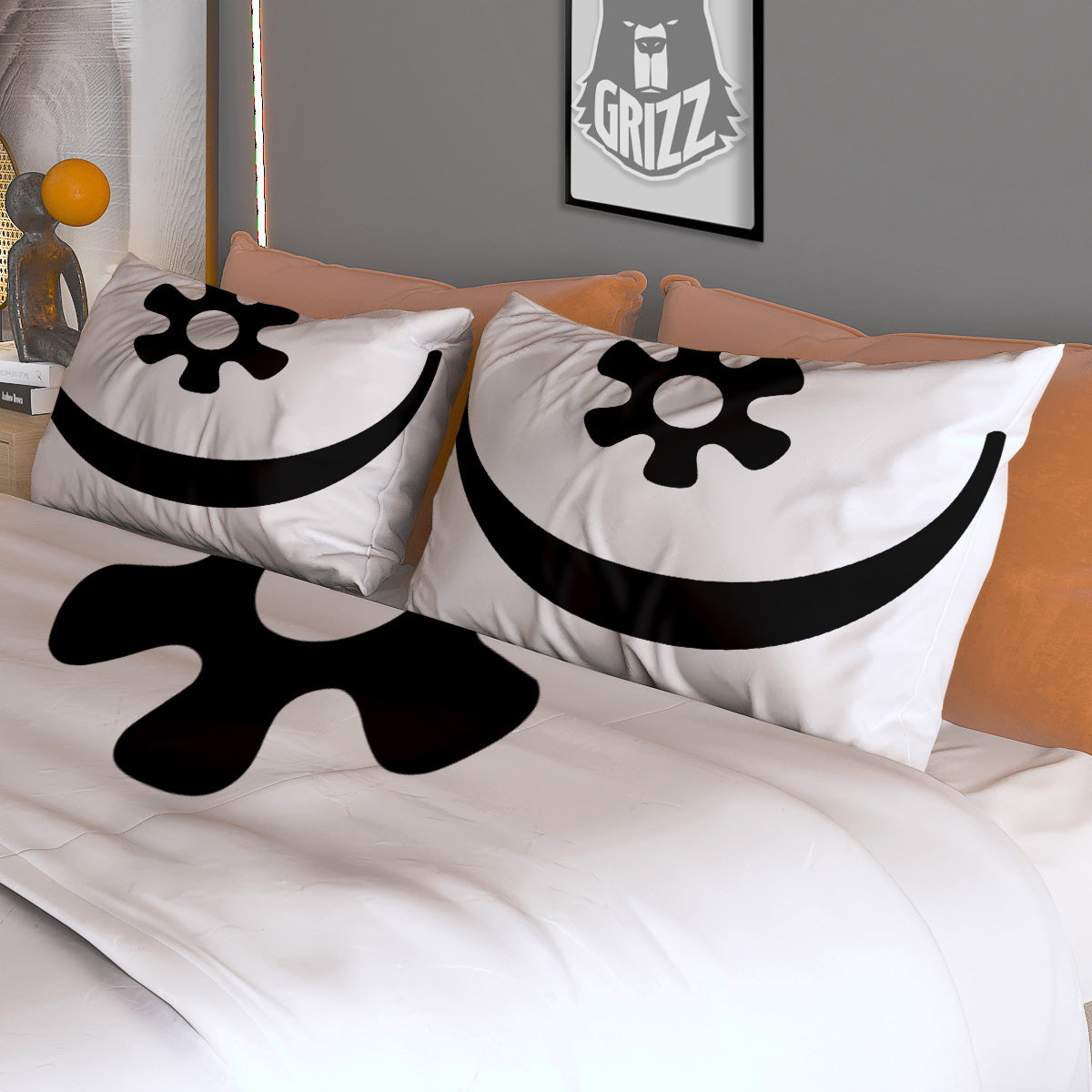 Adinkra Tribe Symbols White And Black Duvet Cover Bedding Set