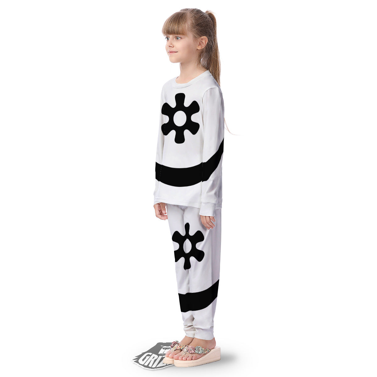 Adinkra Tribe Symbols White And Black Kid's Pajamas-grizzshop