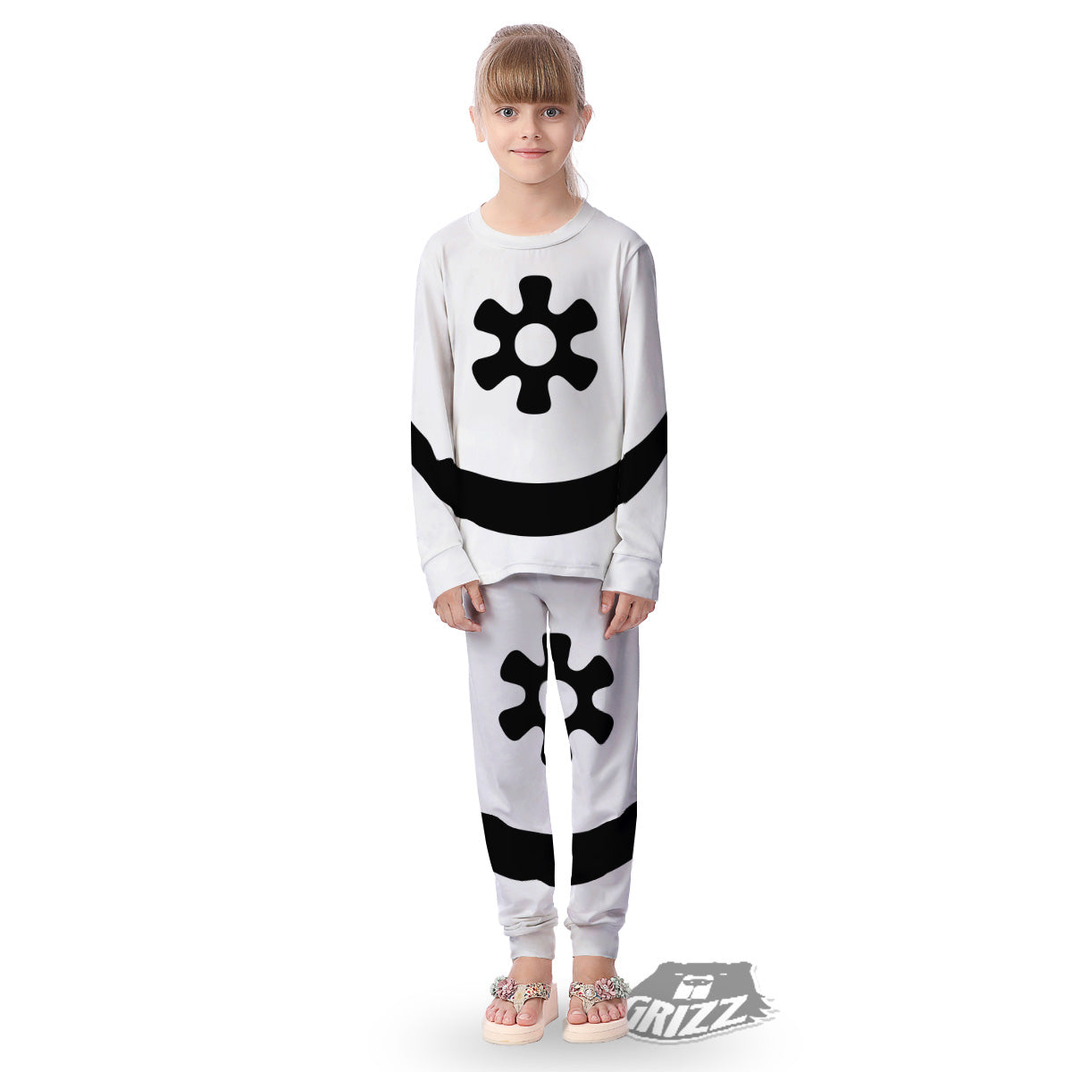 Adinkra Tribe Symbols White And Black Kid's Pajamas-grizzshop