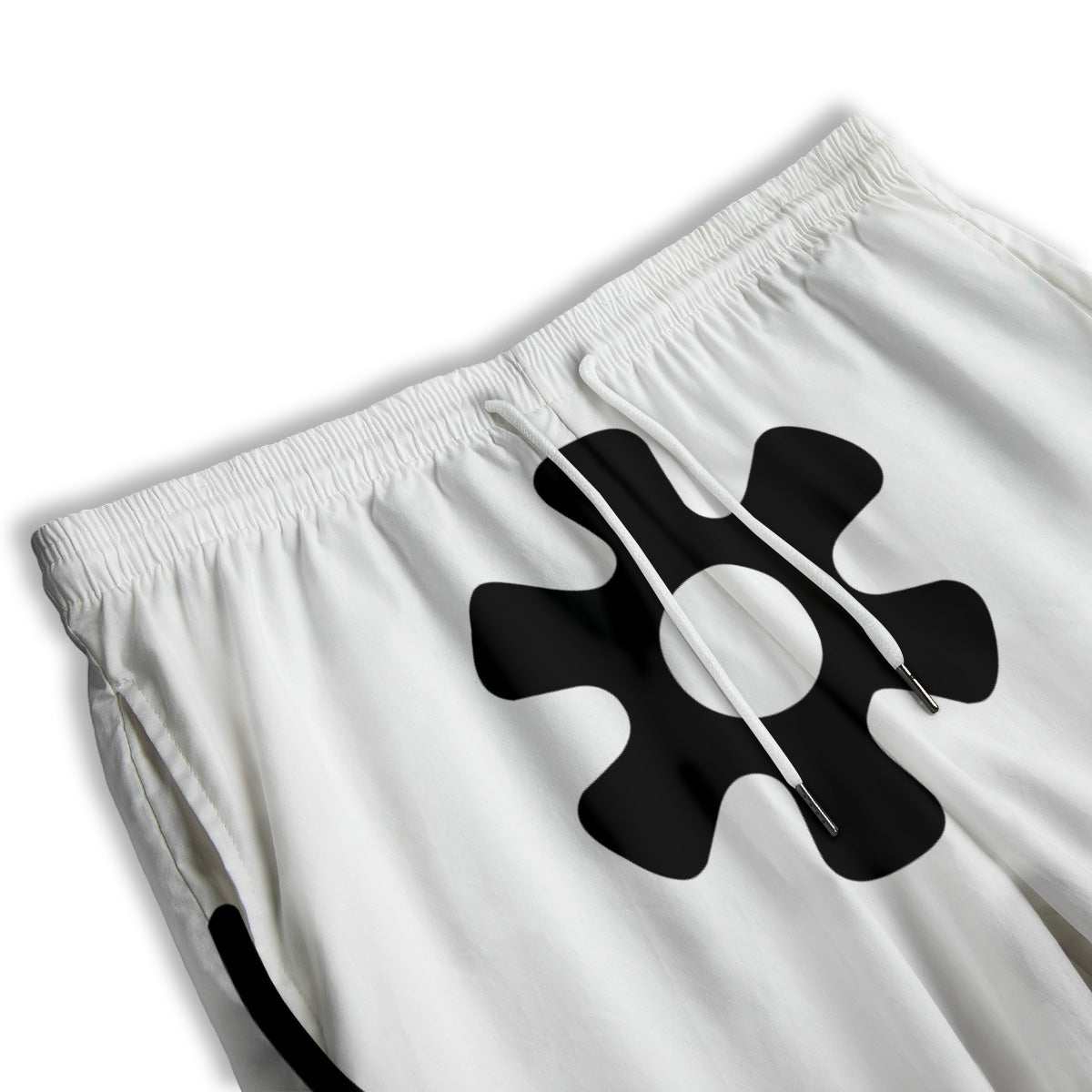Adinkra Tribe Symbols White And Black Men's Athletic Shorts