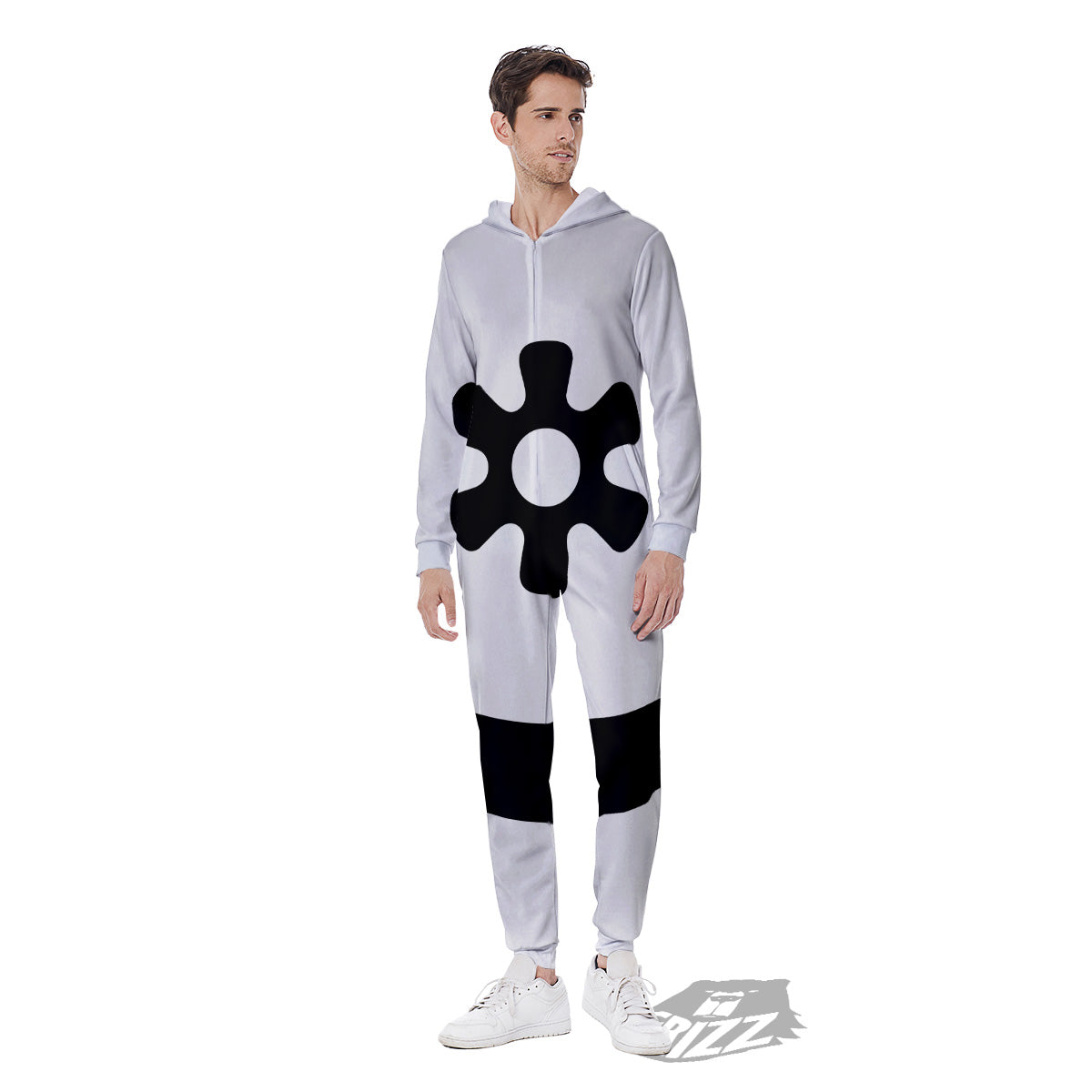 Adinkra Tribe Symbols White And Black Men's Jumpsuit-grizzshop