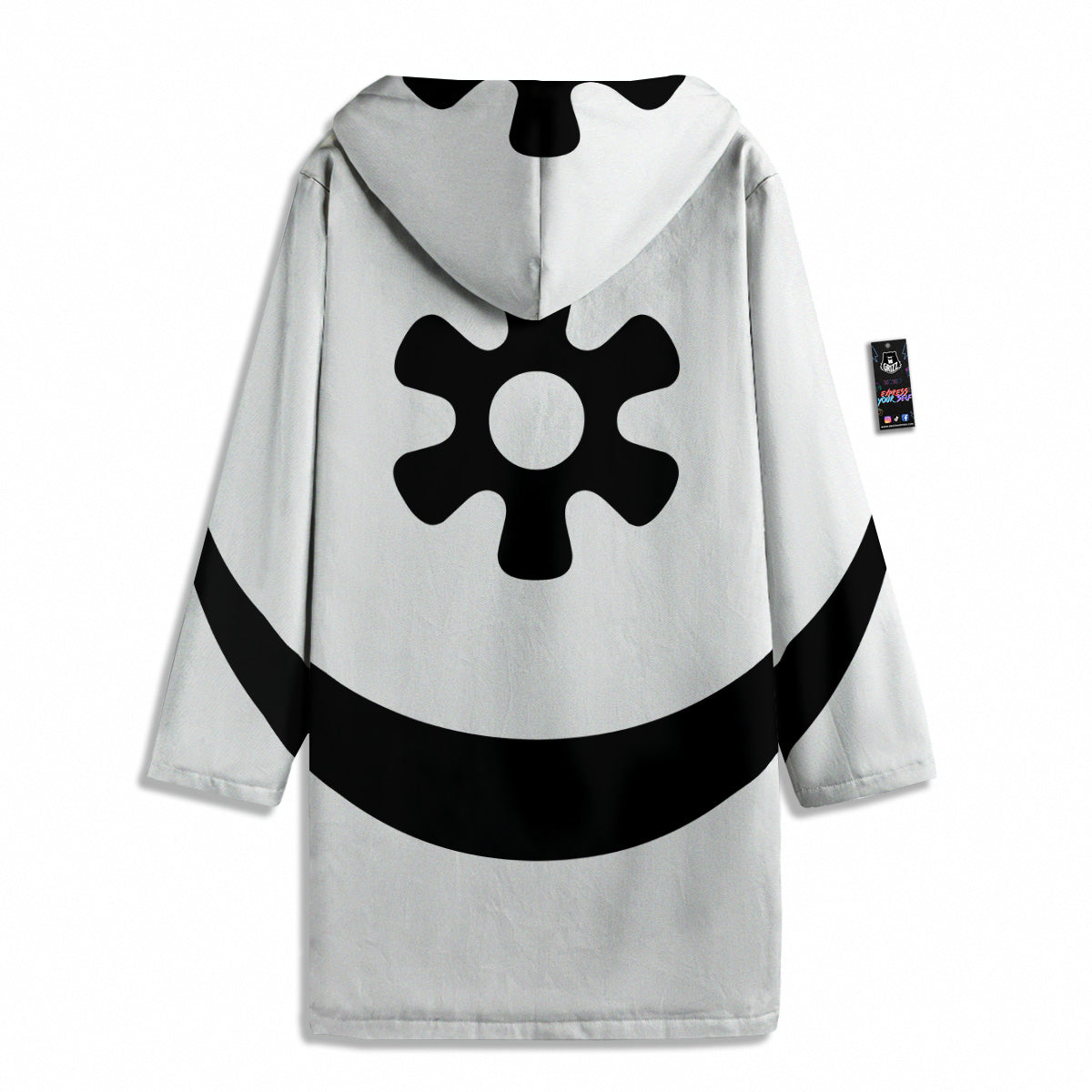Adinkra Tribe Symbols White And Black Men's Windbreaker Jacket-grizzshop