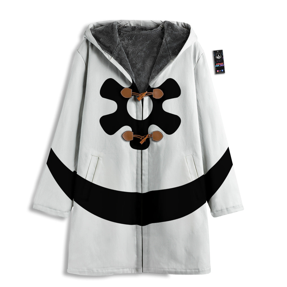 Adinkra Tribe Symbols White And Black Men's Windbreaker Jacket-grizzshop