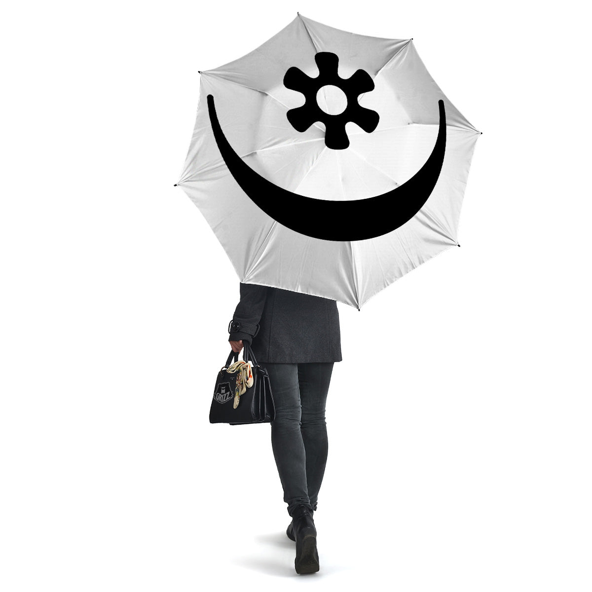 Adinkra Tribe Symbols White And Black Umbrella-grizzshop