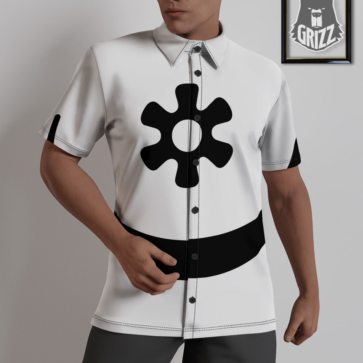 Adinkra Tribe Symbols White And Black Untucked Shirts-grizzshop