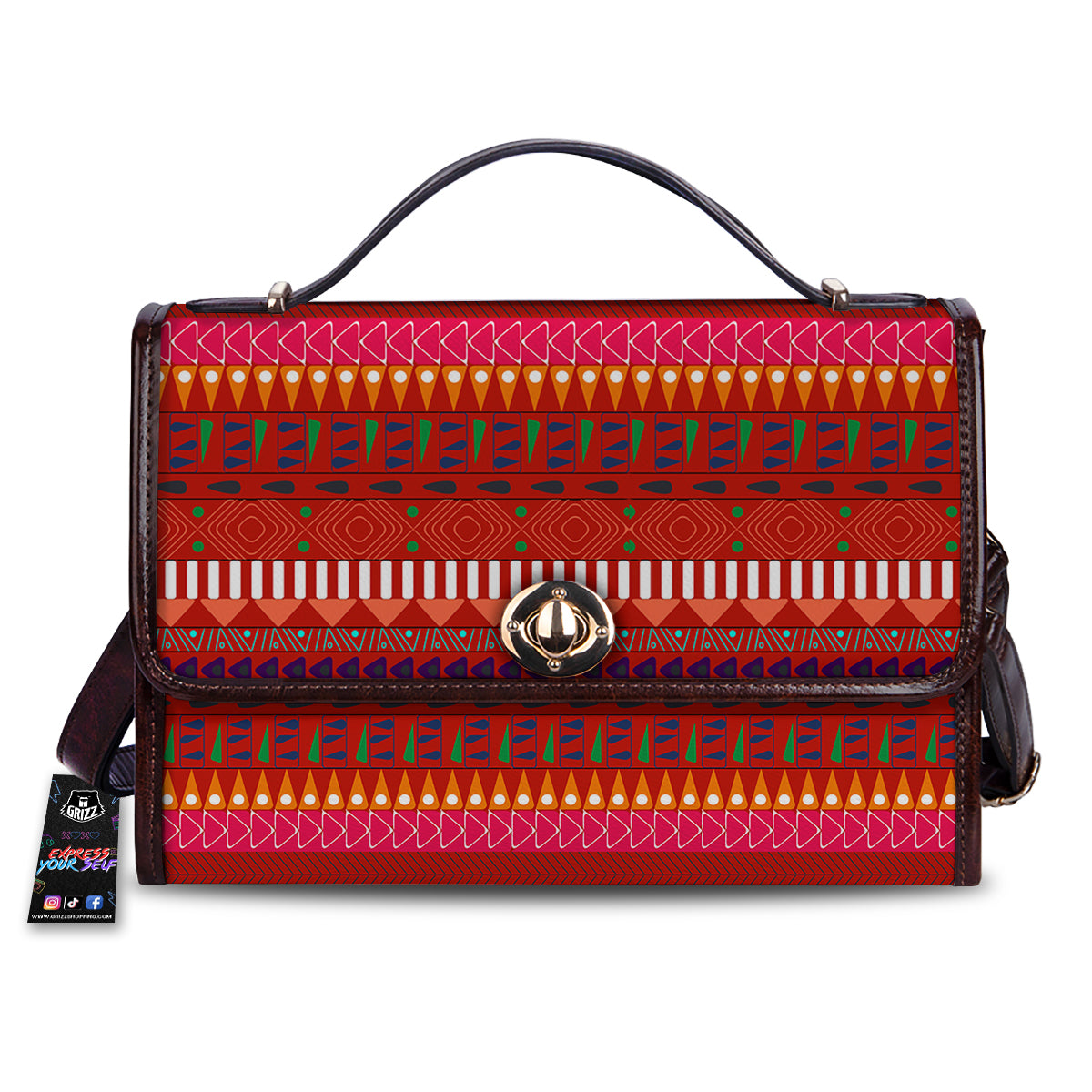 Adinkra Symbols West African Print Pattern Women's Satchel Bag