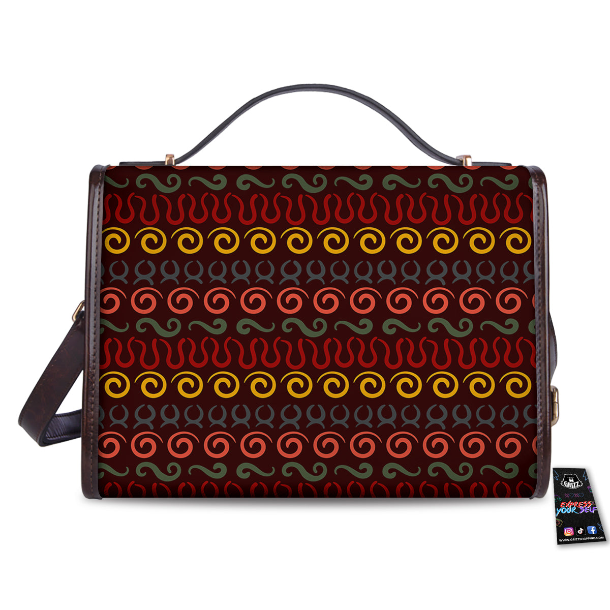 Adinkra Symbols West Print Pattern Women's Satchel Bag