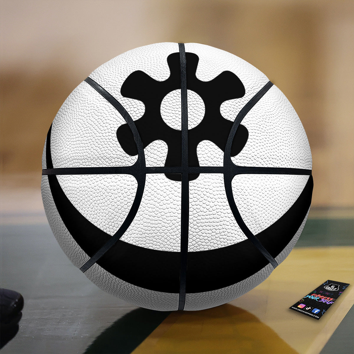 Adinkra Tribe Symbols White And Black Basketball